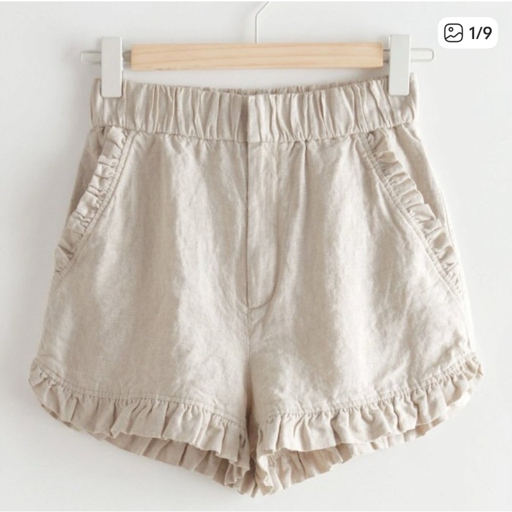 Stories Frilled Linen Shorts